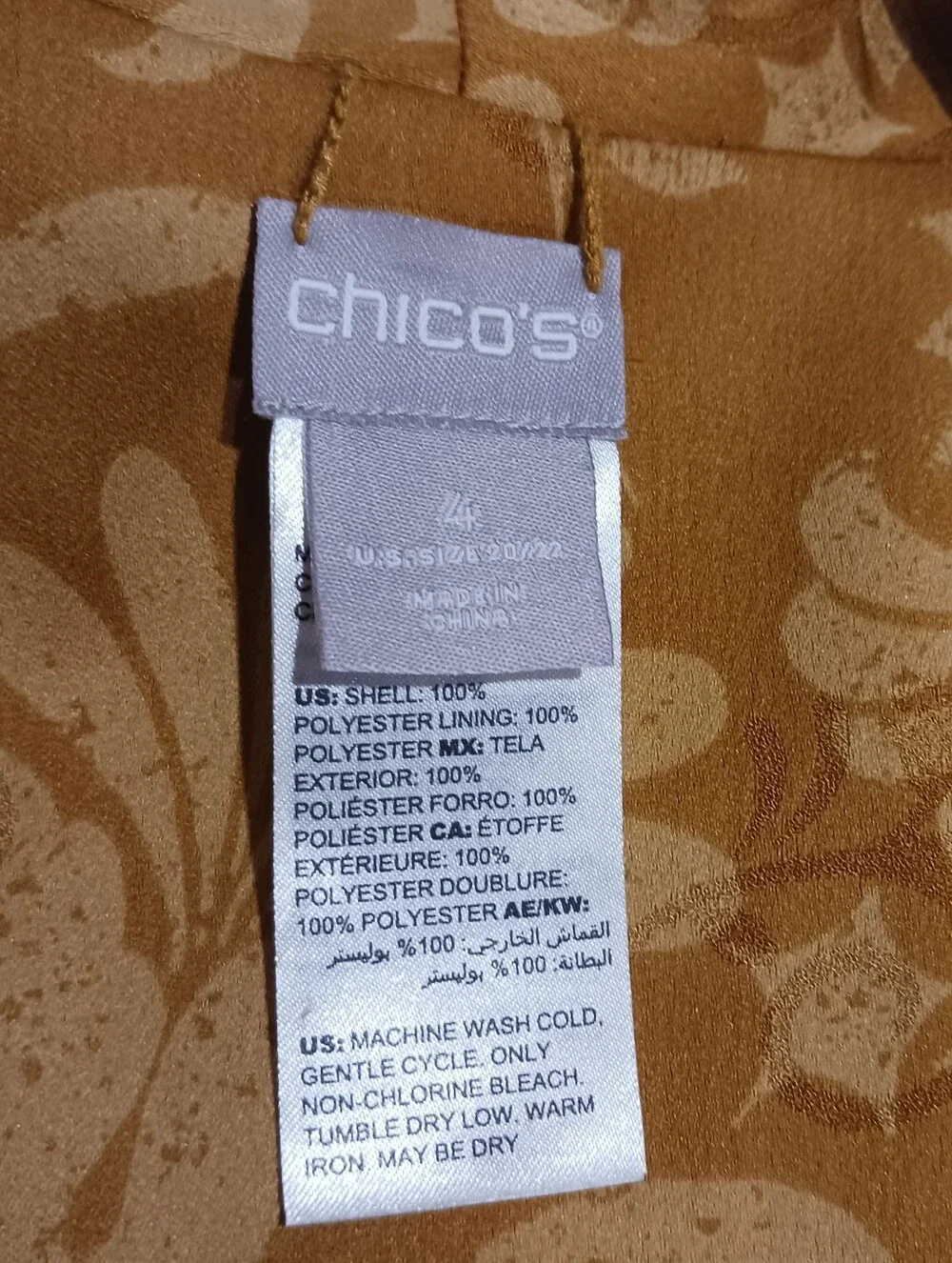 Chicos Reversible Kimono Duster Chevron Floral - Picture 9 of 11